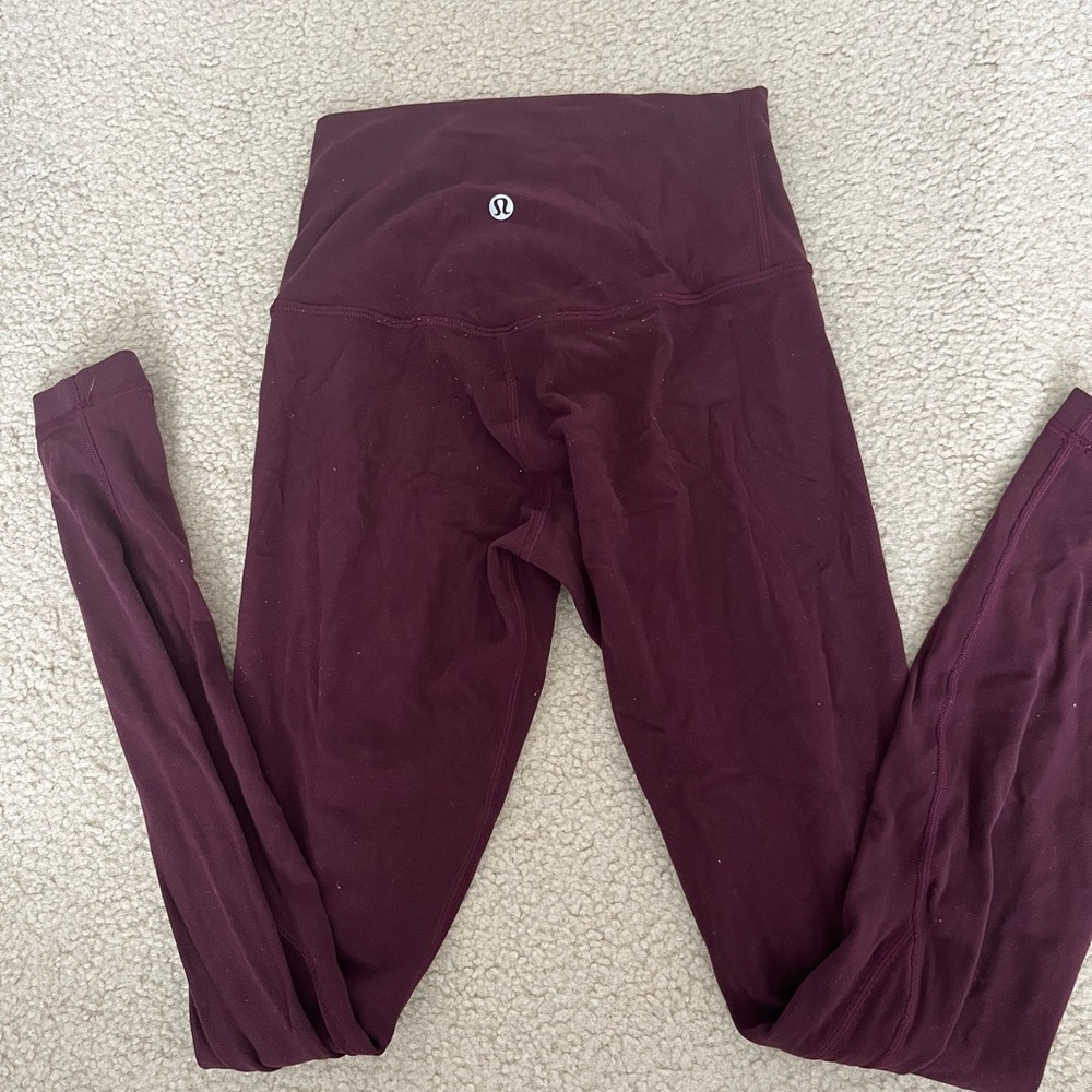 Lululemon Burgundy Dark Red Align High-Rise Leggings Size 2 25"